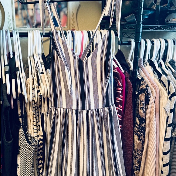 B Darlin Monochrome Striped Dress - Picture 7 of 7
